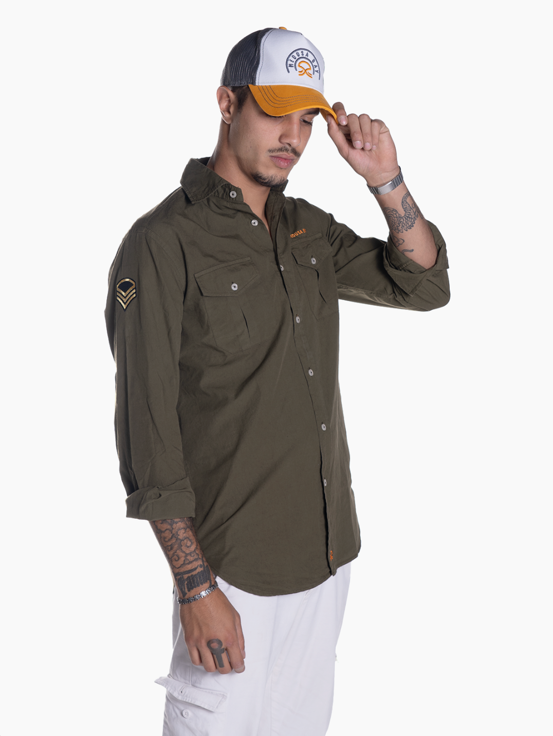 Camisa verde caqui Medusa Bay